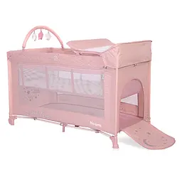 Дитячий манеж - ліжечко із столиком для сповивання Noemi 2 Layers Plus Mellow Rose Star Lorelli Рожевий - мініатюра 3