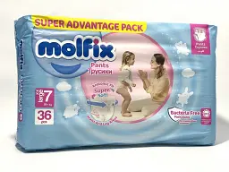 Підгузки-трусики Molfix 7 large xx 19+ кг 36 шт