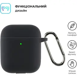 Чохол для навушників ArmorStandart Hang Silicone Case для AirPods 2 Black [ARM59679] [105602] - мініатюра 2