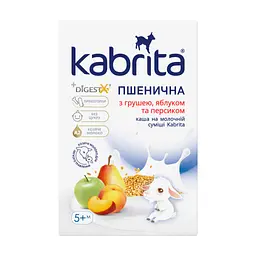 Пшеничная каша Kabrita на основе козьего молока с грушей, яблоком и персиком для детей от 5 месяцев 180 г