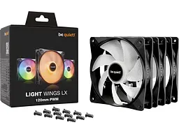 Вентилятор для корпусу Be quiet! Light Wings LX 120 PWM Triple-Pack Black (BL121) - мініатюра 4