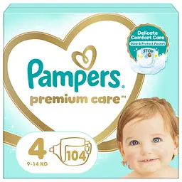 Підгузки Pampers Premium Care Maxi Розмір 4 (9-14 кг) 104 (4015400465447)