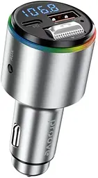 Автомобільний зарядний пристрій Proove FM Launcher Power Drive 30W (PD+QC3.0) Type-C+USB silver (FMPD30110006)
