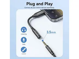 Адаптер USB Type-C Vention USB Type-C to 3.5mm Aluminum Alloy Black (BIIBA) - мініатюра 9