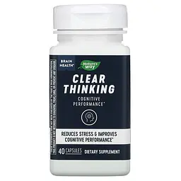 Здоров'я мозку, Clear Thinking, ясність мислення, 40 капсул Nature's Way vit0003175