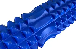 Масажний ролик Grid Roller 33 см v.1.2 із заглушками з двох сторін (синій) EasyFit fit0024997 - мініатюра 4
