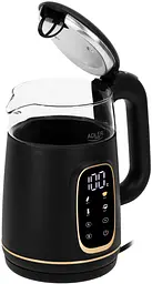 Електрочайник Adler AD 1305 black gold 1850-2200Вт/ 1.7л/ скло/ встановлення температури/ - мініатюра 3