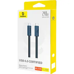 Кабель Baseus Flash Series Ⅱ USB4 Full-Featured Charging Cable Type-C to Type-C 240W 1m P10311803111-00 Black - мініатюра 6