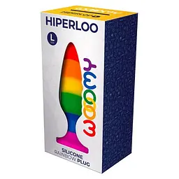 Силіконова анальна пробка Wooomy Hiperloo Silicone Rainbow Plug L, діаметр 3,9 см, довжина 13,1 см - миниатюра 3