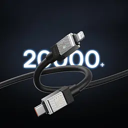 Кабель Baseus Lightning CoolPlay Series USB-C to Lightning 20W 1m White (CAKW000002) - мініатюра 3