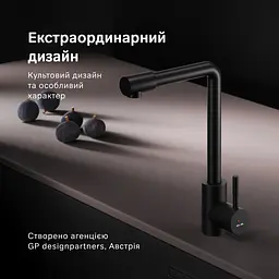 Змішувач для кухні з L-виливом AM.PM X-Joy S EcoStart чорний F85B05022 - мініатюра 3