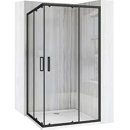 Душова кабіна Rea City 80x100 black REA-K6449, Чорний матовий, Універсальна, прозрачний, Чорний матовий