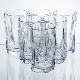 Набір склянок для напоїв Yiwu Crinkle Glass 6 штук по 270 мл для лимонадів соку води коктейлів склянки скляні HP-17-62
