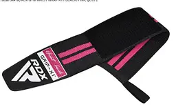 Бинти для зап'ясть (кистьові бинти) RDX GYM WRIST WRAP R11 BLACK/PINK (WAH-WR11BP) - мініатюра 2