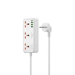 Мережевий подовжувач WIWU 30W Cube Multiple Function GaN Power Strip 1C3A+3 sockets Wi-S005 EU White (6977703654196) - мініатюра 3