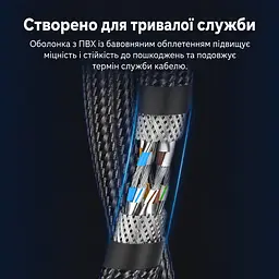 Мережевий патч-корд Ethernet Cat8 SFTP Vention 0,5 м LAN-кабель тип роз’єму RJ45 8P8C швидкість передавання 40 Гбіт/с і смуга пропускання 2000 МГц 2 прозорі пилозахисні ковпачки RJ45 у комплекті PVC-оболонка з бавовняним обплетенням чорний (IKOBD) - мініатюра 8