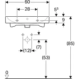 Раковина Geberit iCon 60x49 124060000, Білий - мініатюра 3