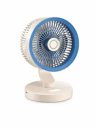 Настільний USB вентилятор біло-синій 5 W з LED-підсвіткою та нічником (49675923)