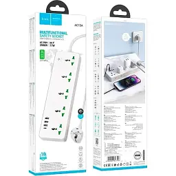Мережевий подовжувач Hoco AC13A Talento 5-position Socket (1C3A) White - мініатюра 5