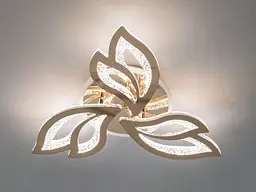 Люстра стельова LED Diasha 2455/3G, 55W, 3200K-6500K, золотистий метал, сучасний стиль для вітальні, спальні, кухні, коридору - мініатюра 2