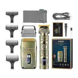 Комплект VGR 2 в 1 V-649, тример + шейвер, Box - мініатюра 2