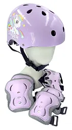 Комплект дитячий шолом та захист Yongkang GB24429-2009 S (5-9 р) фіолетовий єдиноріг (G0001135)