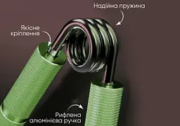 Кистьовий еспандер EasyFit Hand Grip PRO 91 кг зелений (200 lb) - мініатюра 3