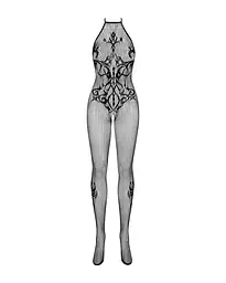 Бодістокінг Obsessive Bodystocking G308 S/M/L, халтер, декор у вигляді татуювання - мініатюра 5