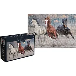 Пазли тришарові Interdruk Horses 1, 1000 шт. (384966) - мініатюра 3