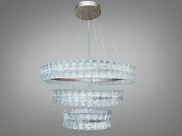 Підвісна LED-люстра Diasha MD3529/800+600+400CG для вітальні, зали та сходів, 122 W, пульт, 78 см, 15-25m2 - мініатюра 4