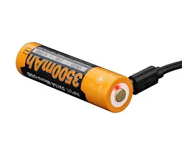 Акумулятор 18650 Fenix 3500mAh Li-Ion із micro-usb зарядкою (Чорно-жовтий) - мініатюра 6