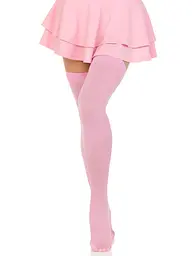Щільні непрозорі панчохи Leg Avenue Opaque Nylon Thigh Highs Pink, One Size - мініатюра 3