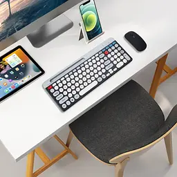 Клавіатура з мишкою бездротова + BT ZYG 806 / Комплект 2 в 1 клавіатура + мишка / Bluetooth клавіатура з підставкою для телефону - мініатюра 2