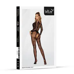 Бодістокінг SoftLine, сітчастий з візерунком, чорний SoftLine 89-203710 103543 - мініатюра 3