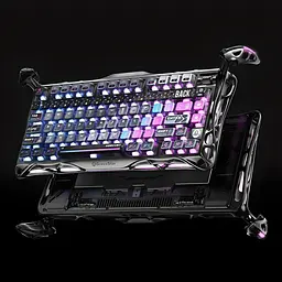 Ігрова бездротова механічна клавіатура Gravastar Mercury K1 Pro TKL Cyberpunk / Три режими підключення / Kailh Speedy Mint / Grey - мініатюра 8