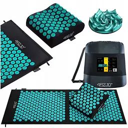 Килимок акупунктурний 4FIZJO Eco Mat XL Аплікатор Кузнєцова з подушкою 110 x 42 см 4FJ0384 Black/Blue (P-5907739313874) - мініатюра 2