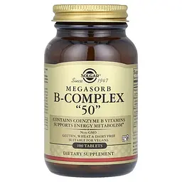 Комплекс Вітамінів B-50 з Магнієм Megasorb B-Complex 50 - 100 таблеток