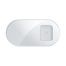 Зарядне бездротове BASEUS Simple 2-in-1 Wireless Charger 18W Max (WXJK-02) біле - мініатюра 4