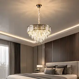Підвісна кришталева люстра Splendid Ray L5602A/500/6 (FGD), золото, 6 ламп E14, від 10-18 м²