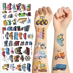 Набір тимчасових тату "Транспорт №1" Fresh Tattoo transport-tattoo-1-10, 10 штук, розмір 12 х 7 см - мініатюра 2