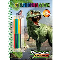 Розмальовка Creative Craft Group Dinosaur Expedition з наліпками та олівцями 30 аркушів (961029)