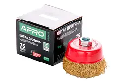 Корщітка APRO для болгарки УШМ дротяна щітка чашкова 75 мм x М14 830425 - мініатюра 4