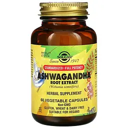 Ашваганда Ashwagandha Root Extract 60 капсул Solgar vit0006549