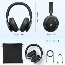 Навушники з мікрофоном Anker SoundCore Space One Jet Black (A3035G11) - мініатюра 3