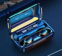 Навушники F9 TWS V5.0 Бездротові сенсорні Bluetooth з індикатором заряду чорні водонепроникні (NB-1) - мініатюра 2