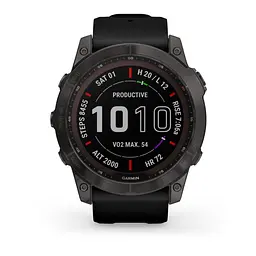 Смарт-годинник Garmin Fenix 7X Sapphire Solar Edition Carbon Gray DLC Titanium with Black Band (010-02541-10/11) [67448] - мініатюра 2