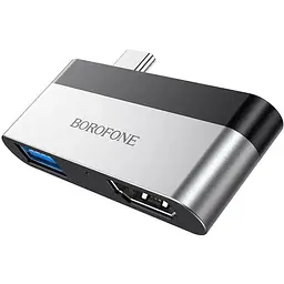 Адаптер розширювальний хаб Borofone DH2 - Type-C до 4K HDMI + USB 3.0 - мініатюра 3