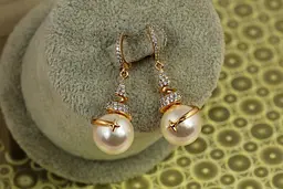 Сережки підвіски Xuping Jewelry Звіздар з перлами 3,7 см золотисті