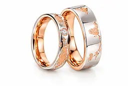 Жіноча обручка Jewellery Continent "Карта світу" з червоного та білого золота з діамантом 15 (К-0861) - мініатюра 3