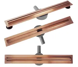 Душовий канал Rea Neox 70 Slim Pro із сухим затвором brushed copper REA-G4806